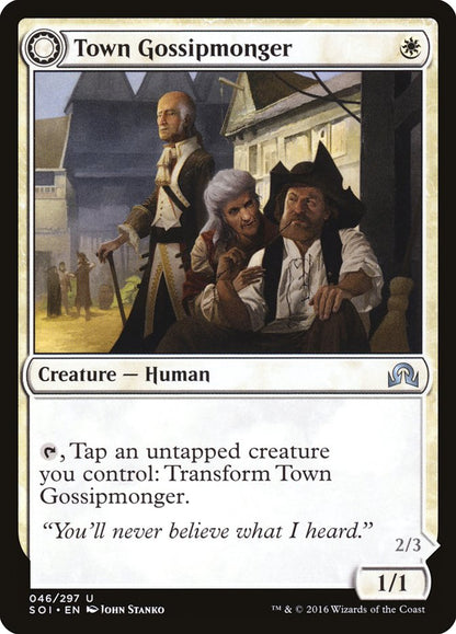 Town Gossipmonger // Incited Rabble (046) Foil - Shadows over Innistrad