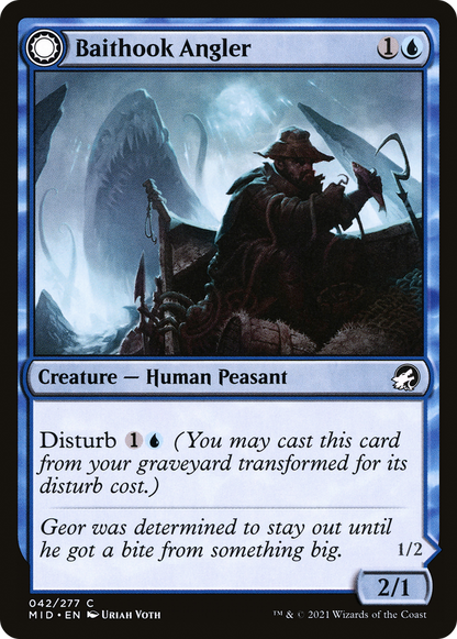 Baithook Angler // Hook-Haunt Drifter [Innistrad: Midnight Hunt] Foil