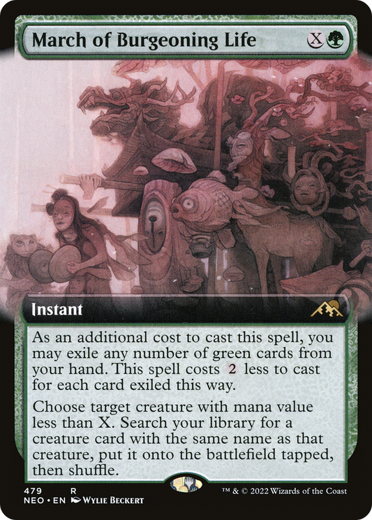 March of Burgeoning Life (Extended Art) [Kamigawa: Neon Dynasty] Foil