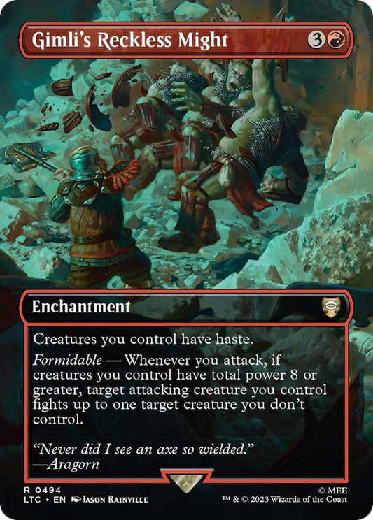 Gimli's Reckless Might (Borderless) [The Lord of the Rings: Tales of Middle-Earth Commander] Foil