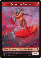 Phyrexian Goblin // Poison Counter Double-Sided Token [Phyrexia: All Will Be One Tokens] | Silver Goblin