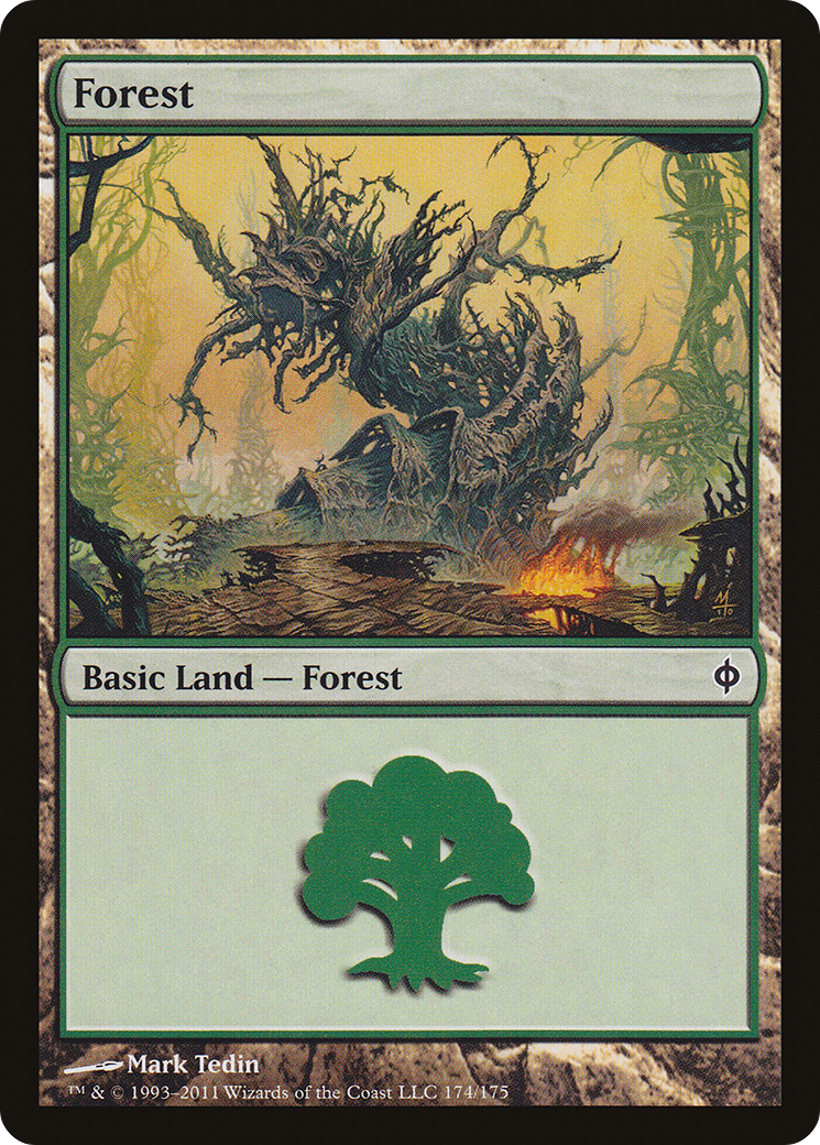 Forest (174) [New Phyrexia] | Silver Goblin