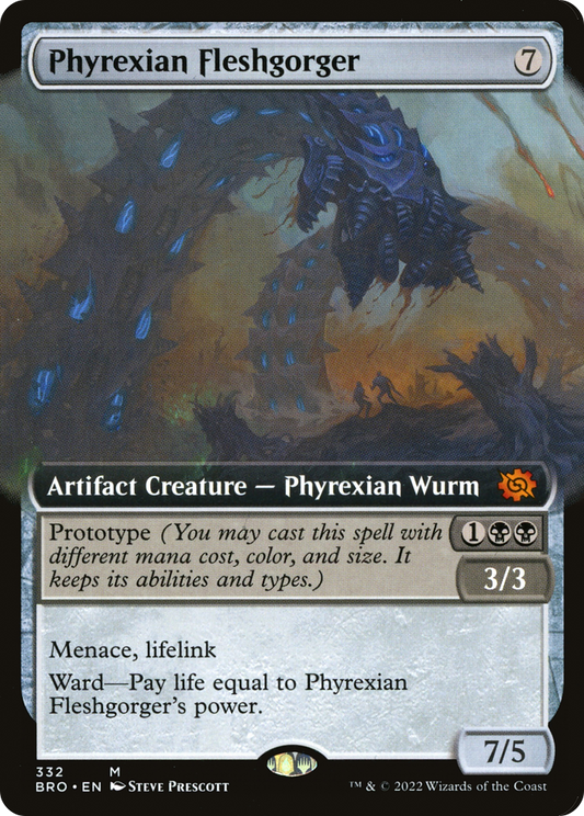 Phyrexian Fleshgorger (Extended Art) [The Brothers' War] Foil