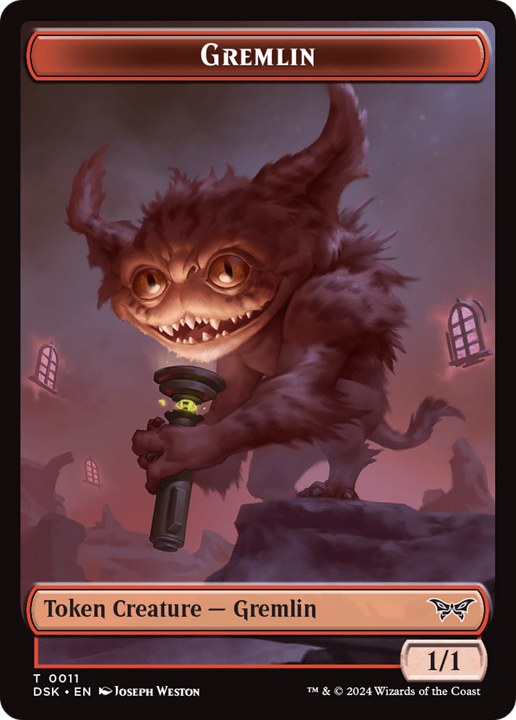 Glimmer // Gremlin Double-Sided Token [Duskmourn: House of Horror Tokens] | Silver Goblin