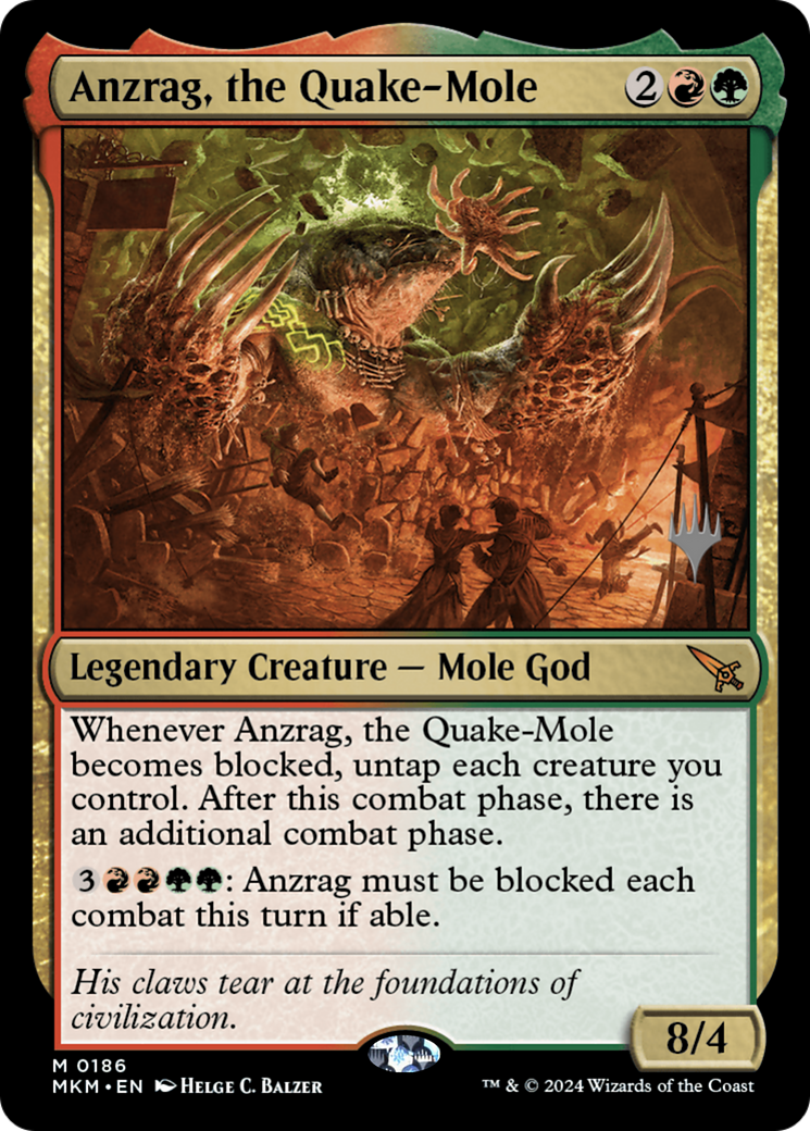 Anzrag, the Quake-Mole (Promo Pack) [Murders at Karlov Manor Promos] | Silver Goblin