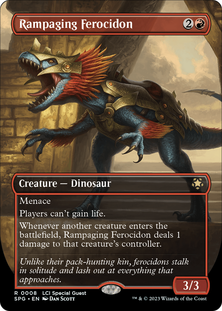 Rampaging Ferocidon (Borderless) [The Lost Caverns of Ixalan Special Guests] Foil