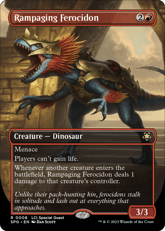 Rampaging Ferocidon (Borderless) [The Lost Caverns of Ixalan Special Guests] Foil
