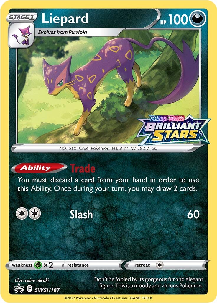 Liepard (SWSH187) (Prerelease Promo) [Sword & Shield: Black Star Promos] | Silver Goblin