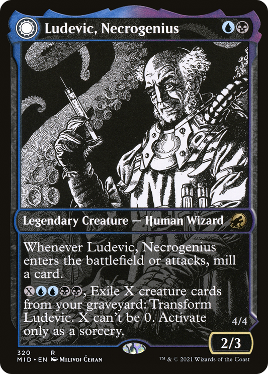 Ludevic, Necrogenius // Olag, Ludevic's Hubris (Showcase Eternal Night) [Innistrad: Midnight Hunt] Foil