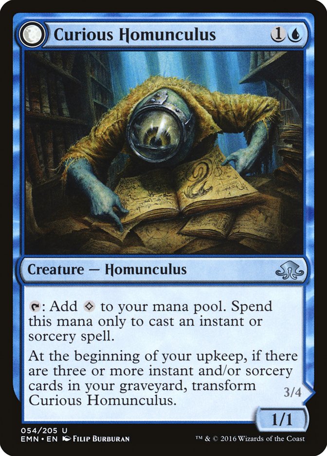 Curious Homunculus // Voracious Reader [Eldritch Moon] Foil