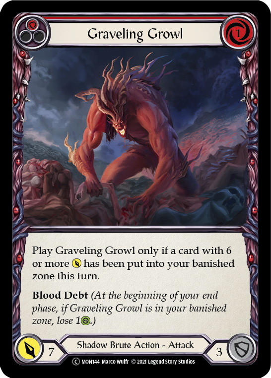 Graveling Growl (Red) Unlimited Edition Rainbow Foil (MON144) - Monarch | Silver Goblin