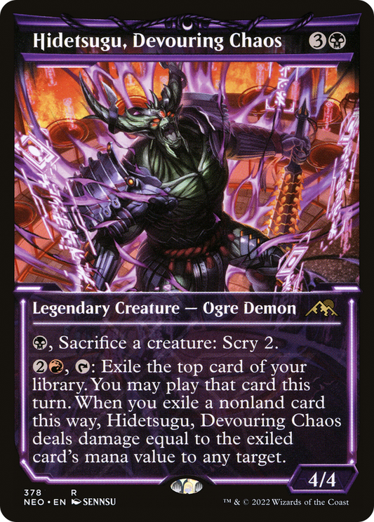 Hidetsugu, Devouring Chaos (Showcase Soft Glow) [Kamigawa: Neon Dynasty] Foil