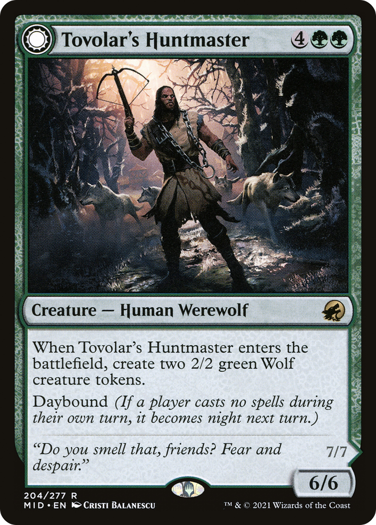 Tovolar's Huntmaster // Tovolar's Packleader [Innistrad: Midnight Hunt] Foil