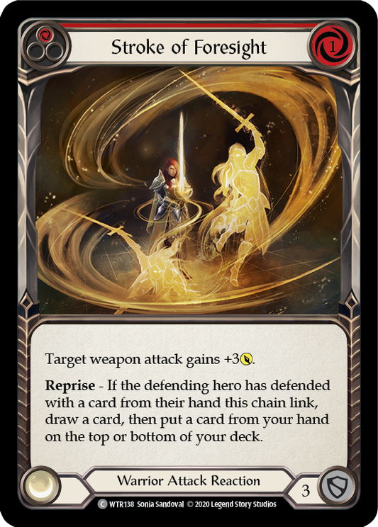 Stroke of Foresight (Red) Unlimited Edition Rainbow Foil (WTR138) - Welcome to Rathe