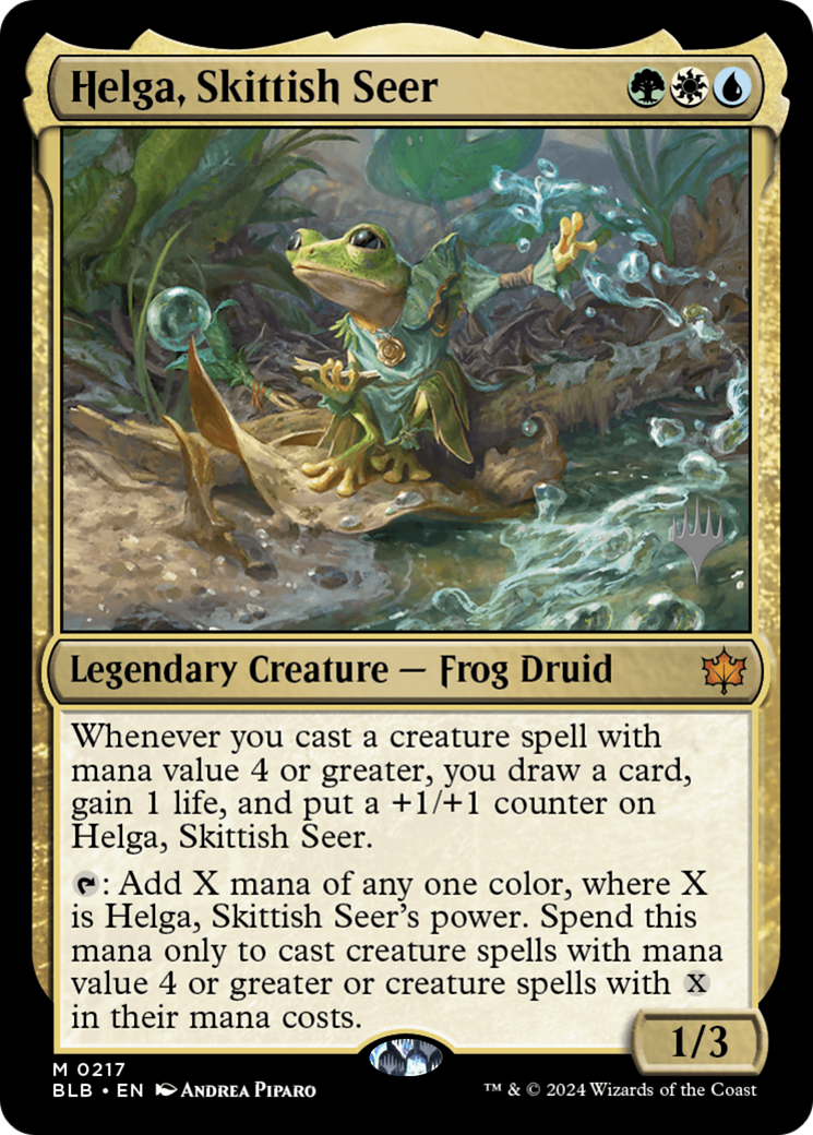 Helga, Skittish Seer (Promo Pack) [Bloomburrow Promos] | Silver Goblin