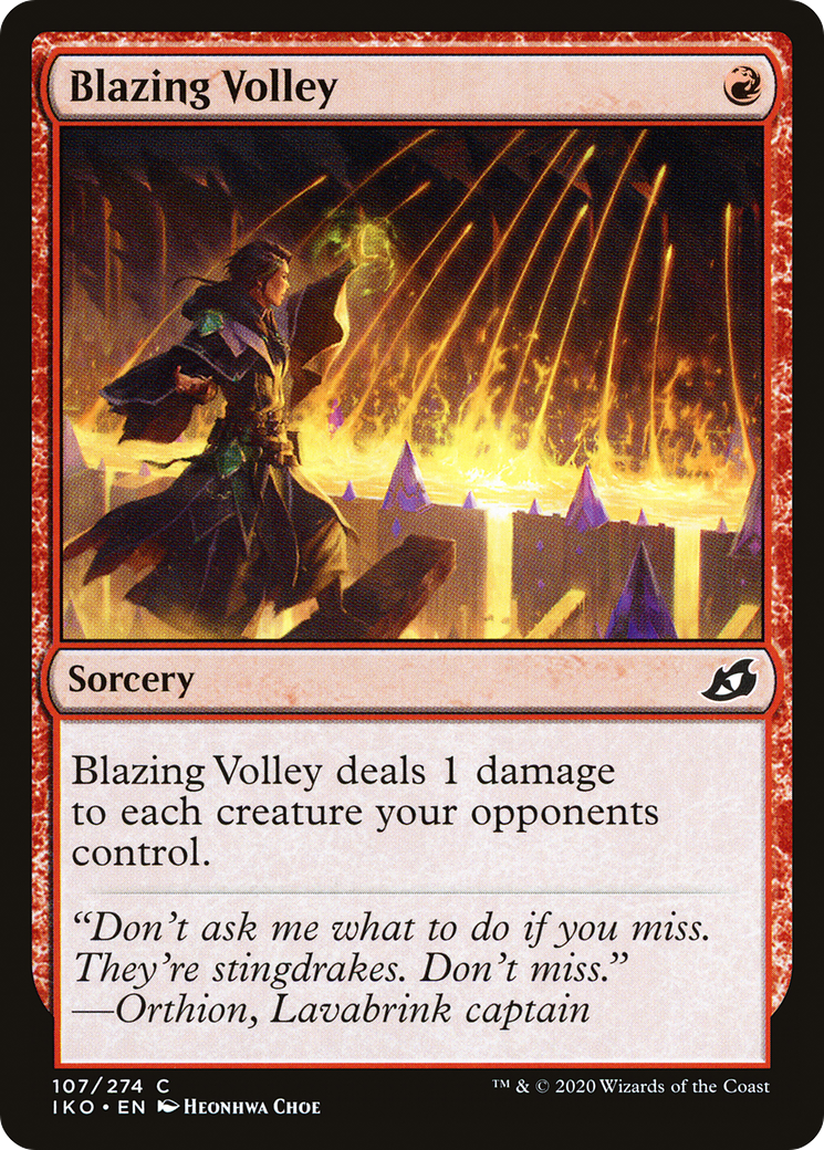 Blazing Volley [Ikoria: Lair of Behemoths] Foil