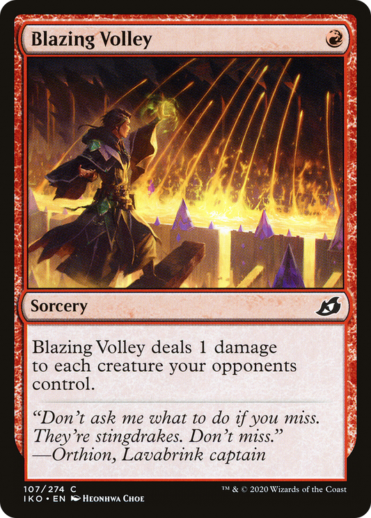 Blazing Volley [Ikoria: Lair of Behemoths] Foil