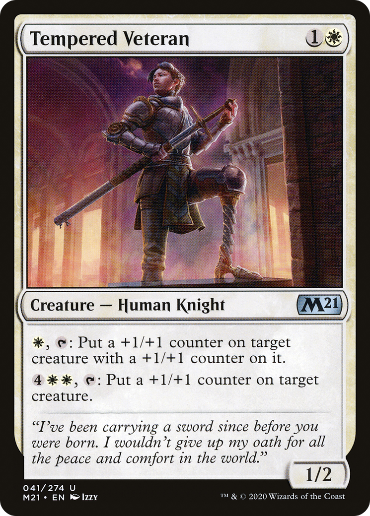 Tempered Veteran (041) Foil - Core Set 2021