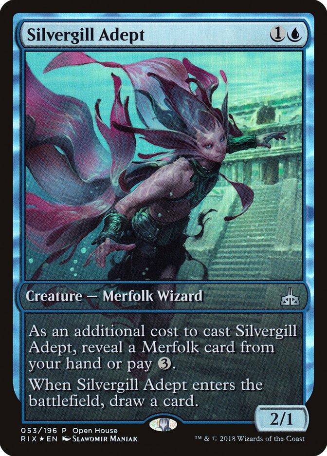 Silvergill Adept (Open House) (Extended Art) [Rivals of Ixalan Promos] | Silver Goblin