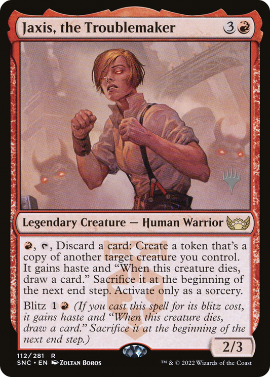 Jaxis, the Troublemaker (Promo Pack) [Streets of New Capenna Promos] Foil