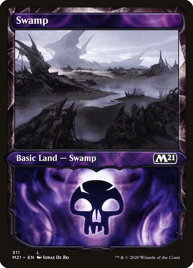 Swamp (311) (Showcase) [Core Set 2021] | Silver Goblin