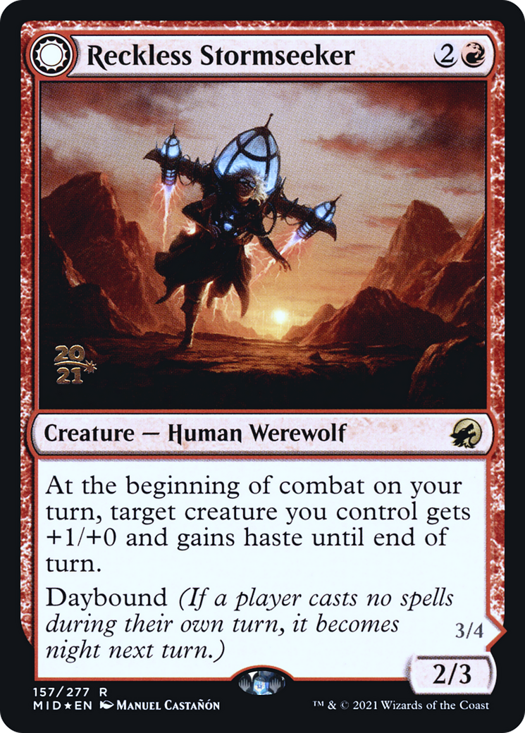 Reckless Stormseeker // Storm-Charged Slasher [Innistrad: Midnight Hunt Prerelease Promos]