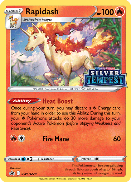 Rapidash (SWSH270) (Prerelease) [Sword & Shield: Black Star Promos] | Silver Goblin