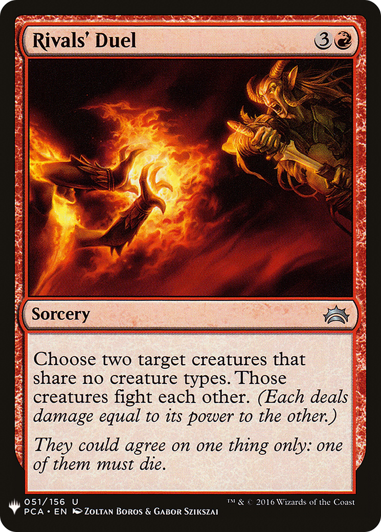 Rivals' Duel (PCA-51) - The List