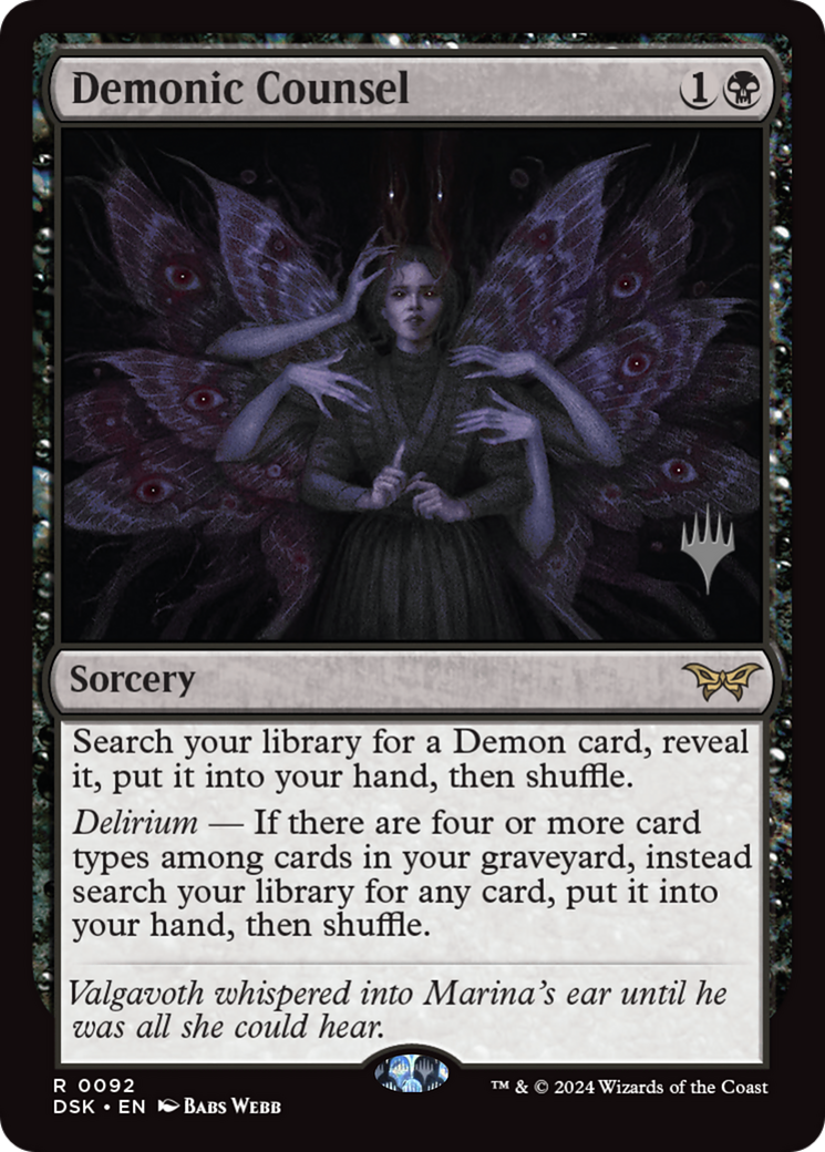 Demonic Counsel [Duskmourn: House of Horror Promos] Foil