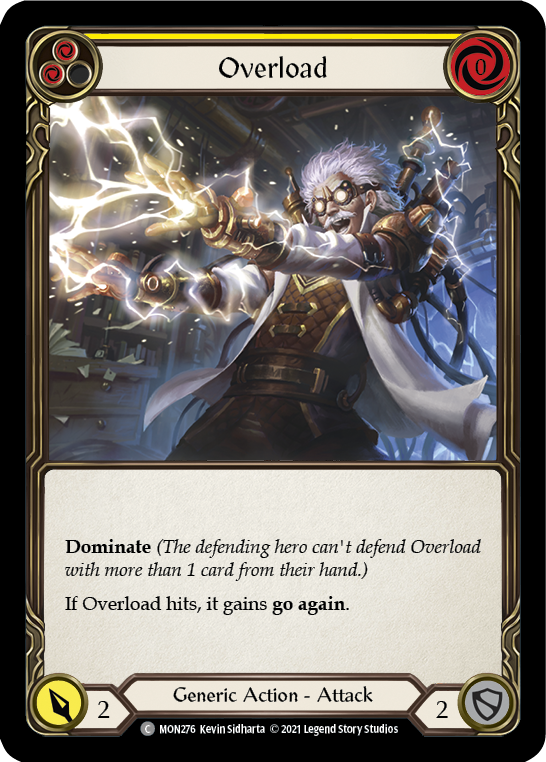 Overload (Yellow) 1st Edition Rainbow Foil (MON276) - Monarch | Silver Goblin