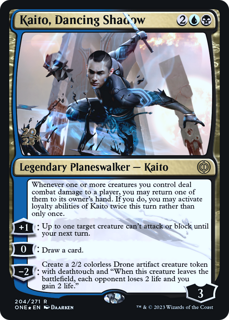 Kaito, Dancing Shadow [Phyrexia: All Will Be One Prerelease Promos] | Silver Goblin