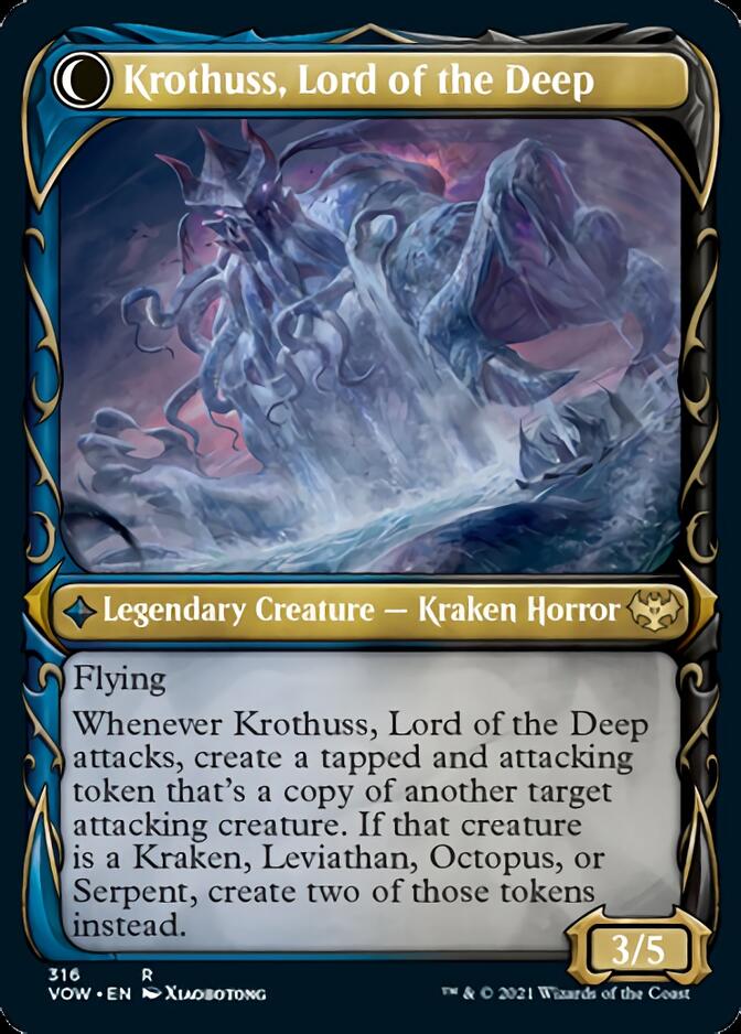 Runo Stromkirk // Krothuss, Lord of the Deep (Showcase Fang Frame) [Innistrad: Crimson Vow] Foil