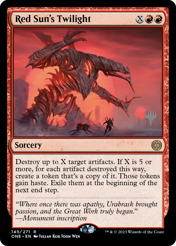 Red Sun's Twilight (Promo Pack) [Phyrexia: All Will Be One Promos] Foil