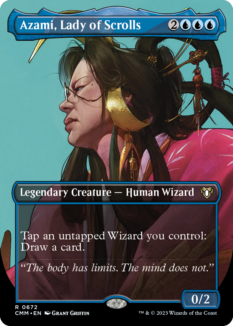 Azami, Lady of Scrolls (Borderless Profile) [Commander Masters] | Silver Goblin