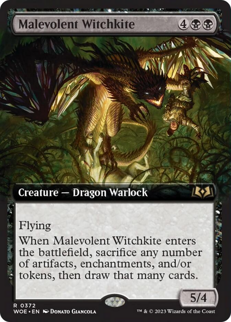 Malevolent Witchkite (Extended Art) [Wilds of Eldraine] | Silver Goblin