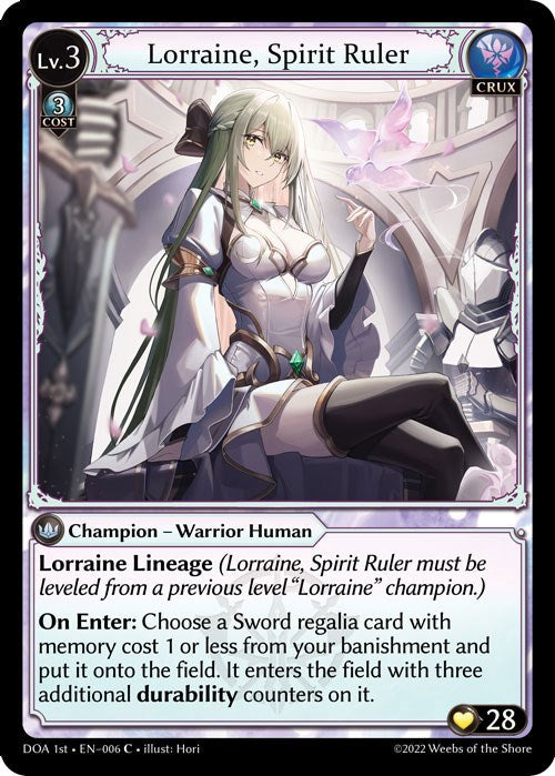 Lorraine, Spirit Ruler (006) [Dawn of Ashes: 1st Edition] Foil