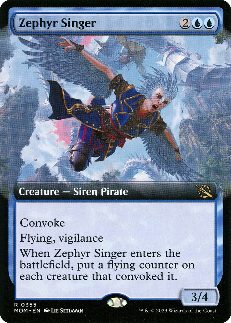Zephyr Singer (Extended Art) [March of the Machine] Foil