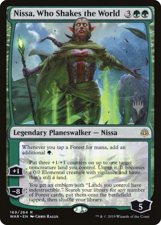 Nissa, Who Shakes the World (Promo Pack) [War of the Spark Promos] Foil