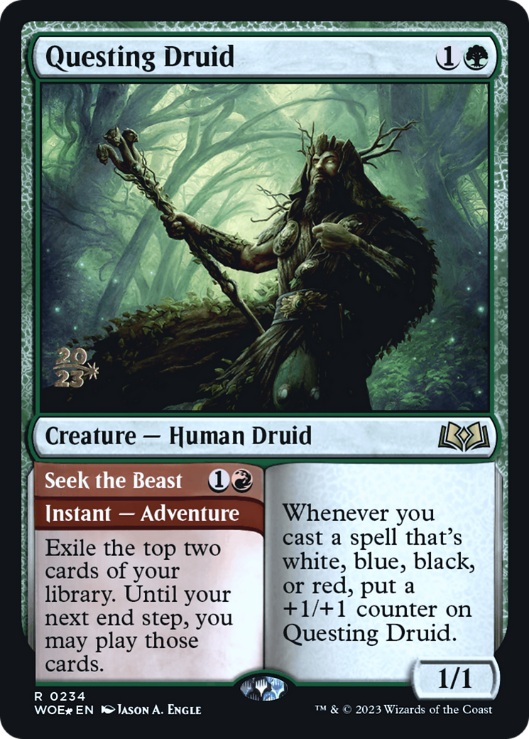 Questing Druid // Seek the Beast [Wilds of Eldraine Prerelease Promos]