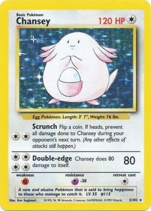 Chansey (3) Holofoil - Base Set