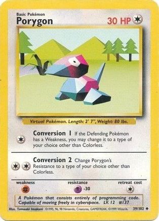 Porygon (39/102) [Base Set Unlimited] | Silver Goblin