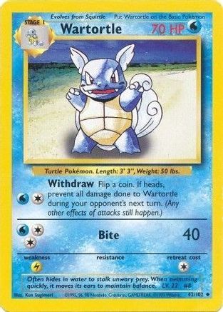 Wartortle (42/102) [Base Set Unlimited] | Silver Goblin