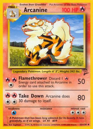 Arcanine (33/130) [Base Set 2] | Silver Goblin