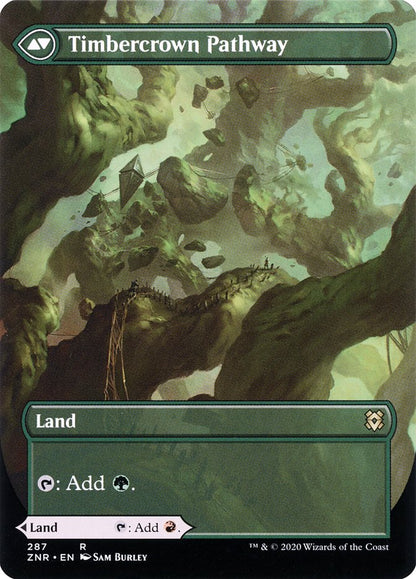 Cragcrown Pathway // Timbercrown Pathway (Borderless Alternate Art) [Zendikar Rising] Foil