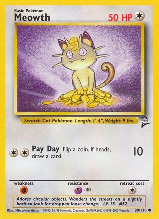 Meowth (80) - Base Set 2