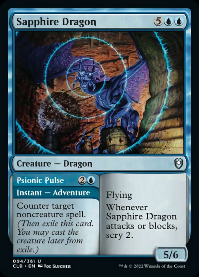 Sapphire Dragon // Psionic Pulse [Commander Legends: Battle for Baldur's Gate] | Silver Goblin