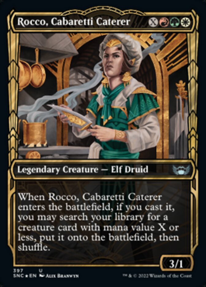 Rocco, Cabaretti Caterer (Showcase Golden Age Gilded Foil) [Streets of New Capenna] | Silver Goblin