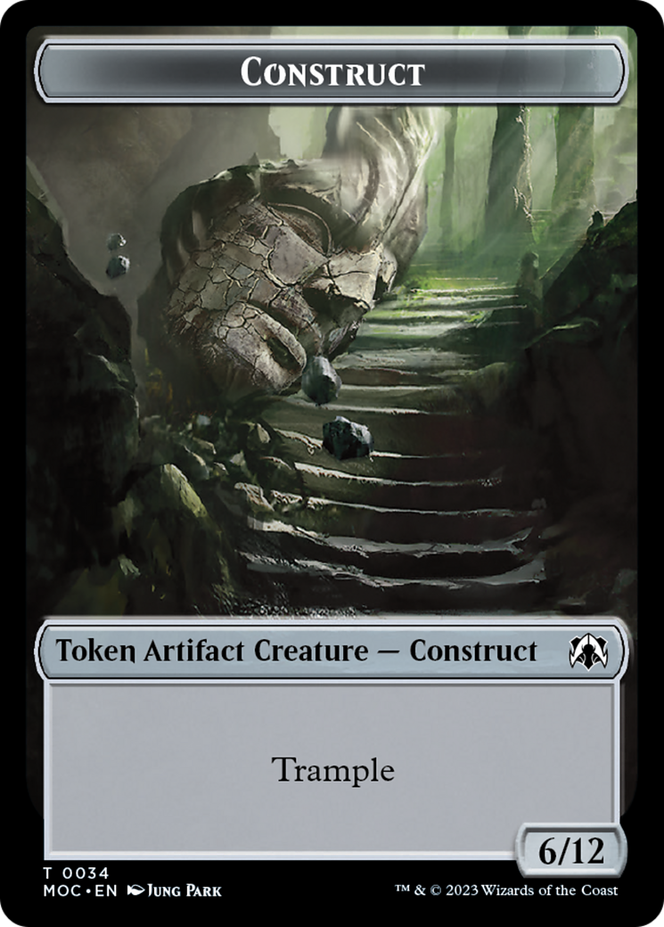 Phyrexian Golem // Construct Double-Sided Token [March of the Machine Commander Tokens] | Silver Goblin