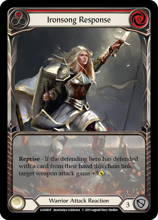 Ironsong Response (Red) [LGS008-P] (Promo)  1st Edition Normal | Silver Goblin