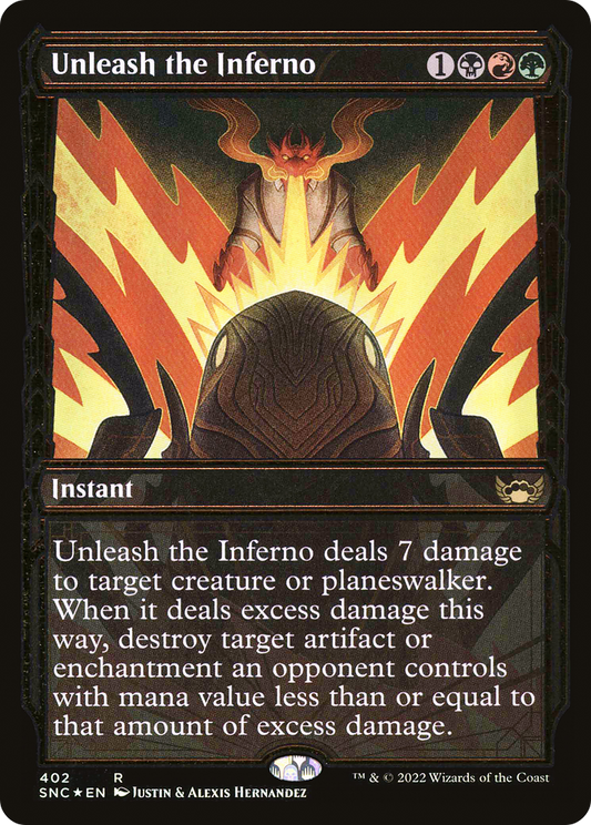 Unleash the Inferno (Showcase Golden Age Gilded Foil) [Streets of New Capenna]